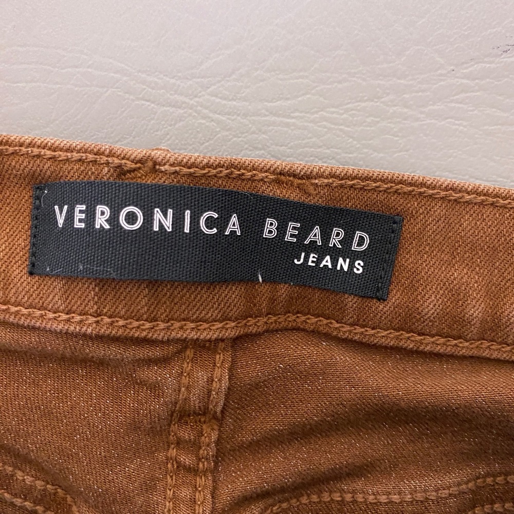 Veronica Beard Maera Skinny High Rise Jeans Size 27/4 Brown Stone Button Fly * - Picture 2 of 15